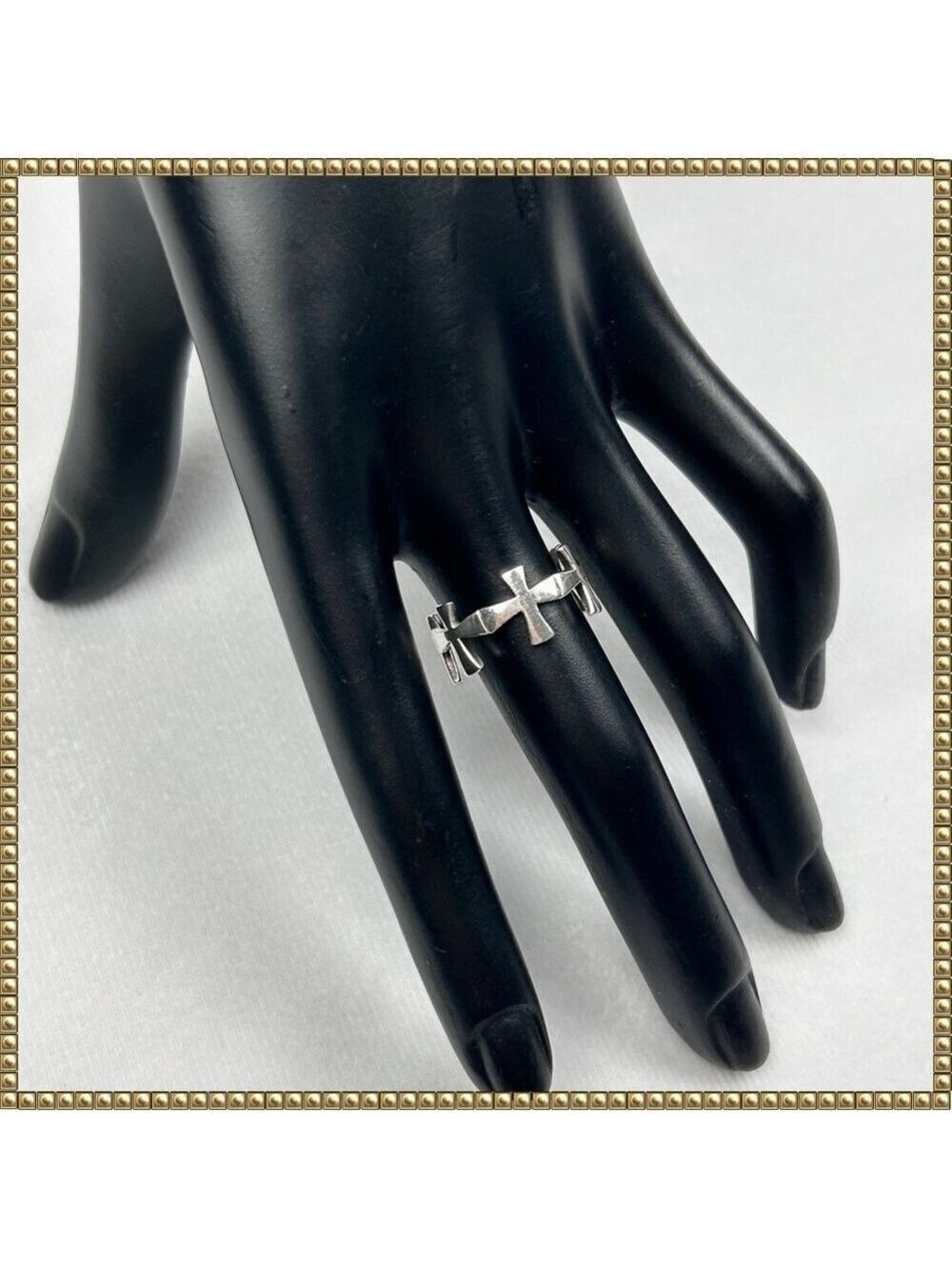 Sterling Silver 925 Cross Ring Size 6.5